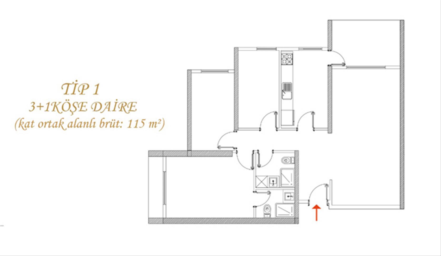 Bursa - Prestij Avlu 3+1 120 m² 